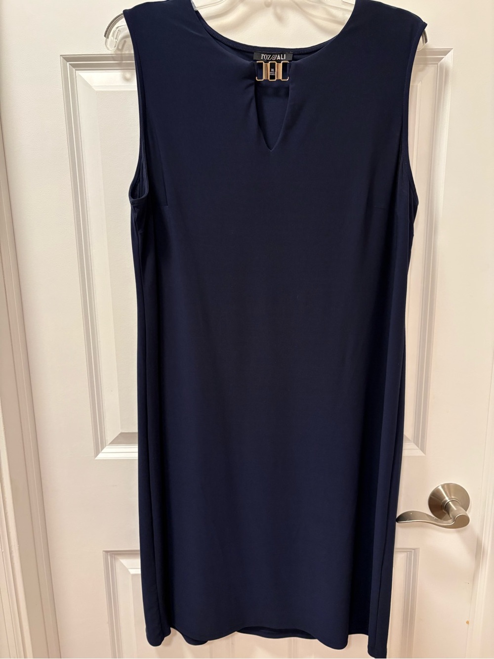 Roz & Ali Navy Sleeveless Shift Dress Size XL